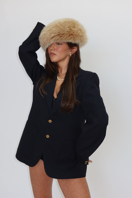 Yves Saint Laurent Logo Navy Blazer Size M