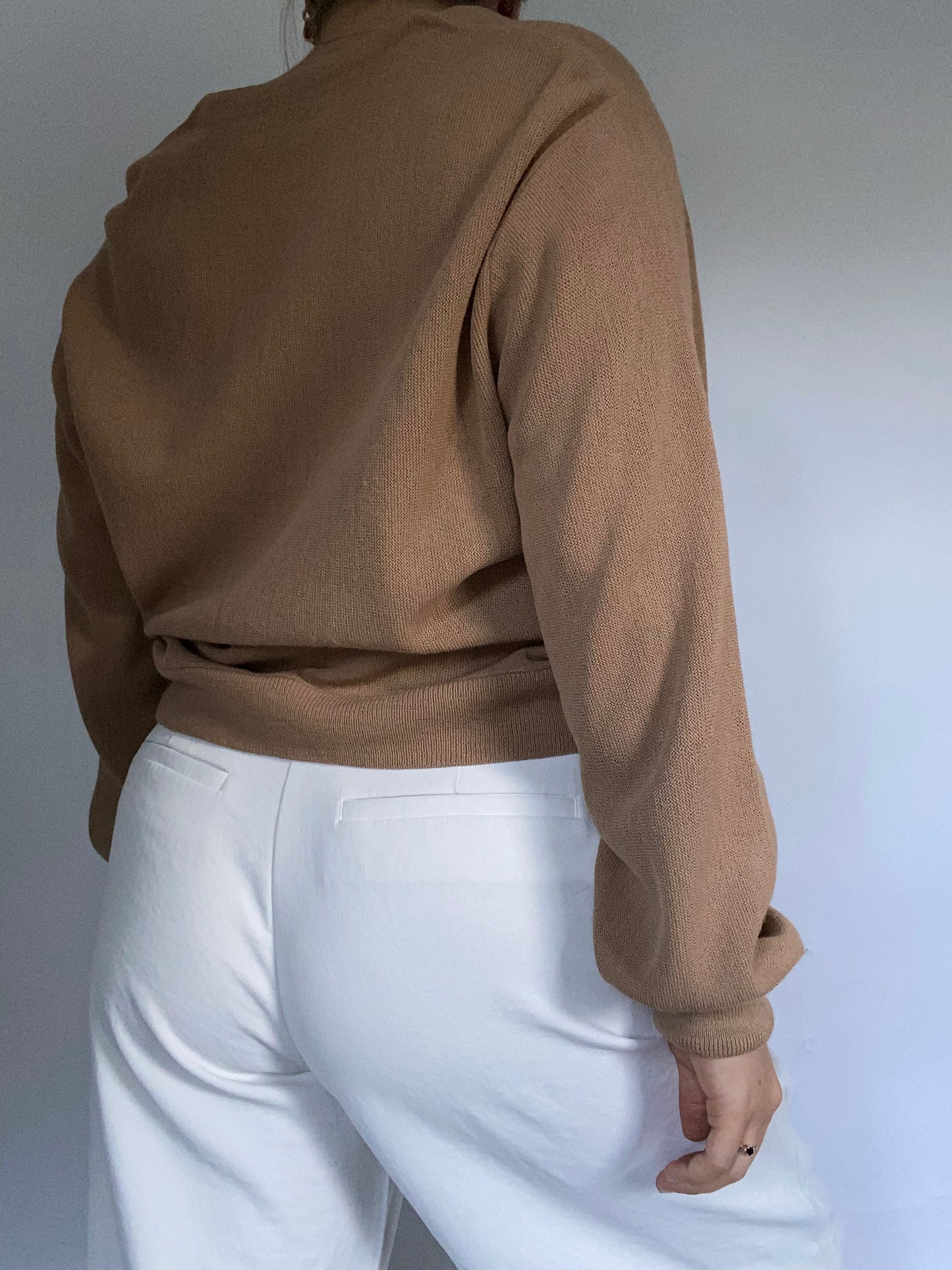 Christian Dior Logo Tan Cardigan Size M/L