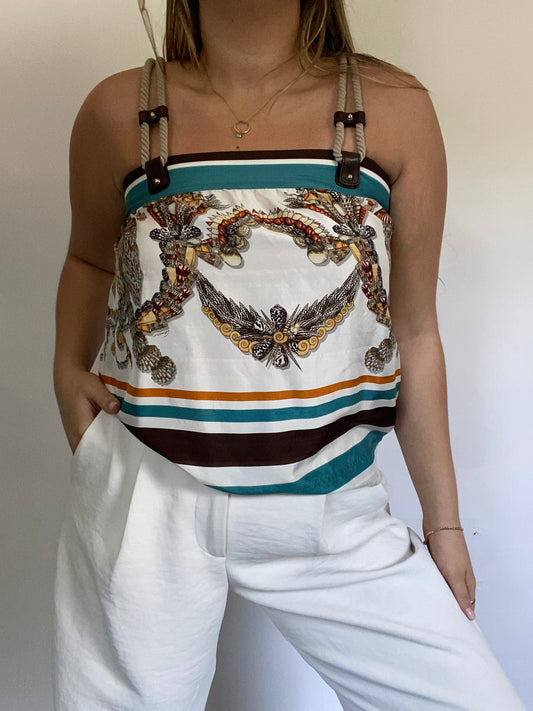 Gucci Silk Shell Print Top Size M