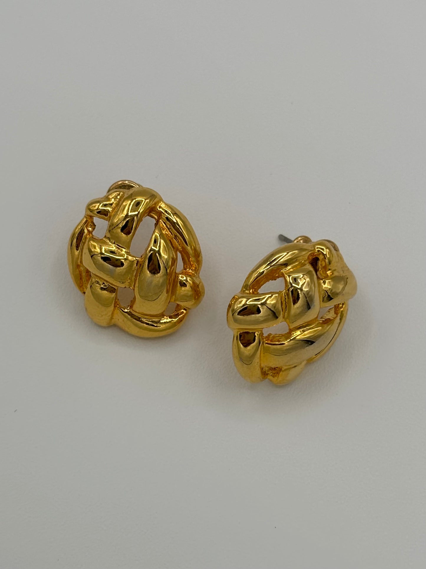 Gold Basket Weave Earrings