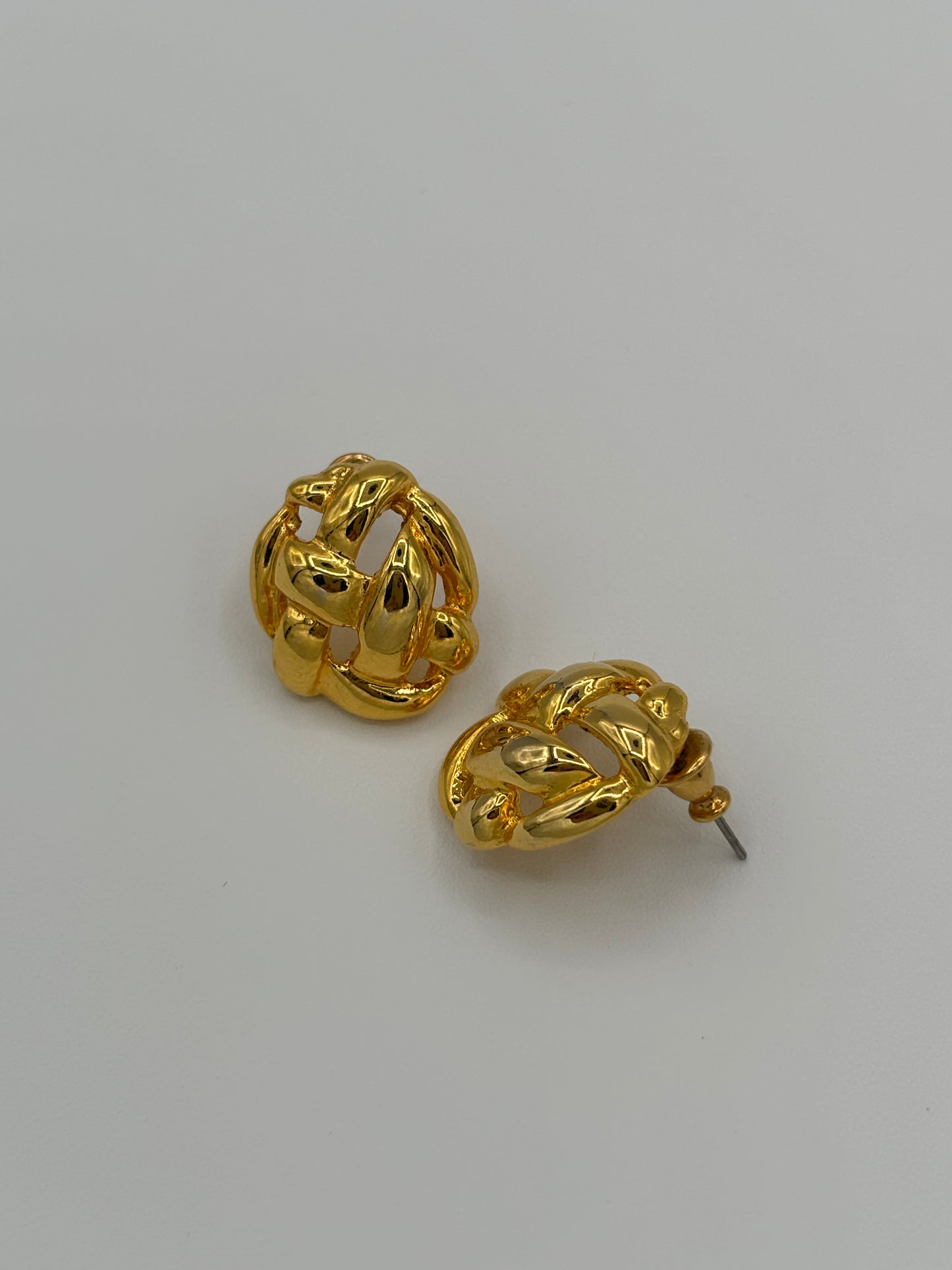 Gold Basket Weave Earrings