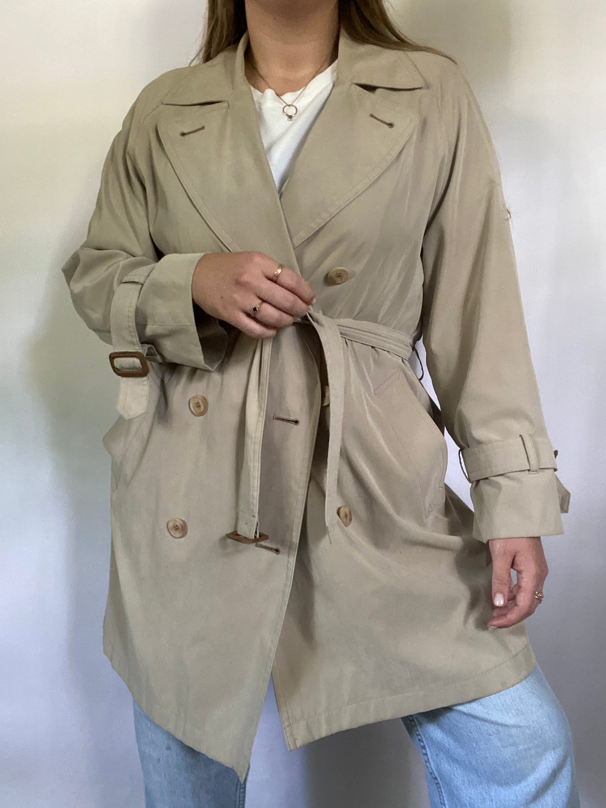 Vintage Beige Burberry Short Trench Size 8