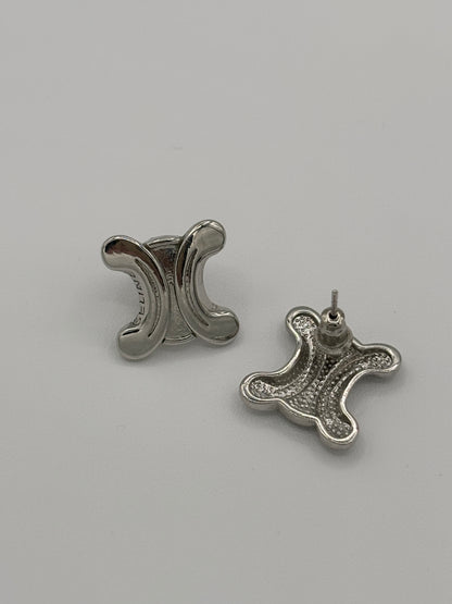 Celine Triomphe Silver Earrings