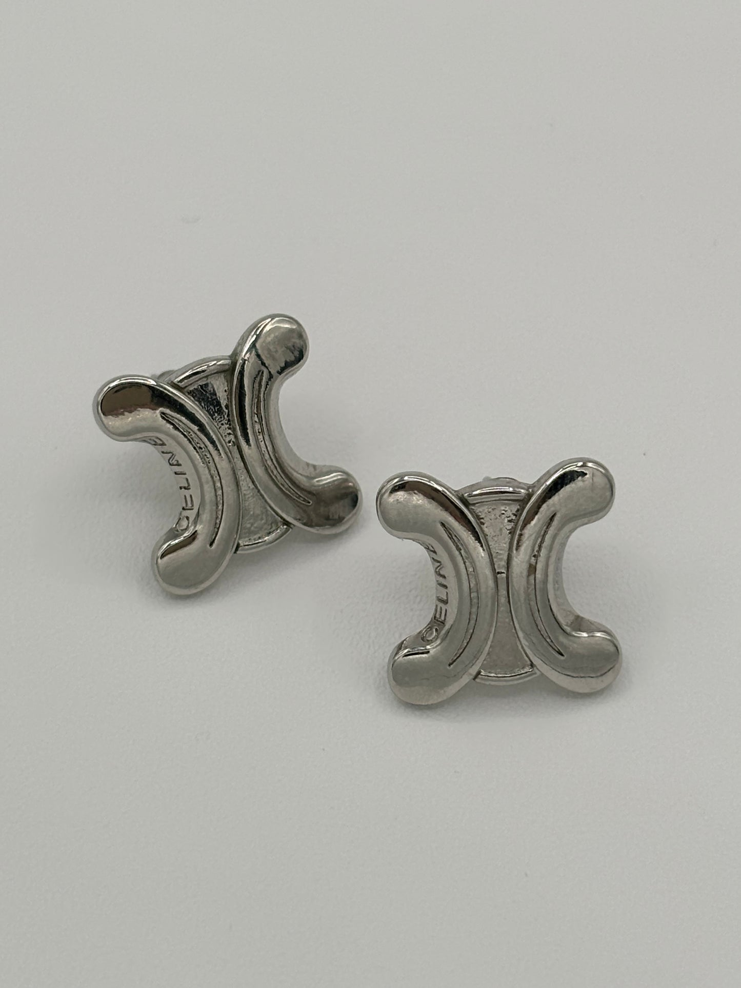 Celine Triomphe Silver Earrings