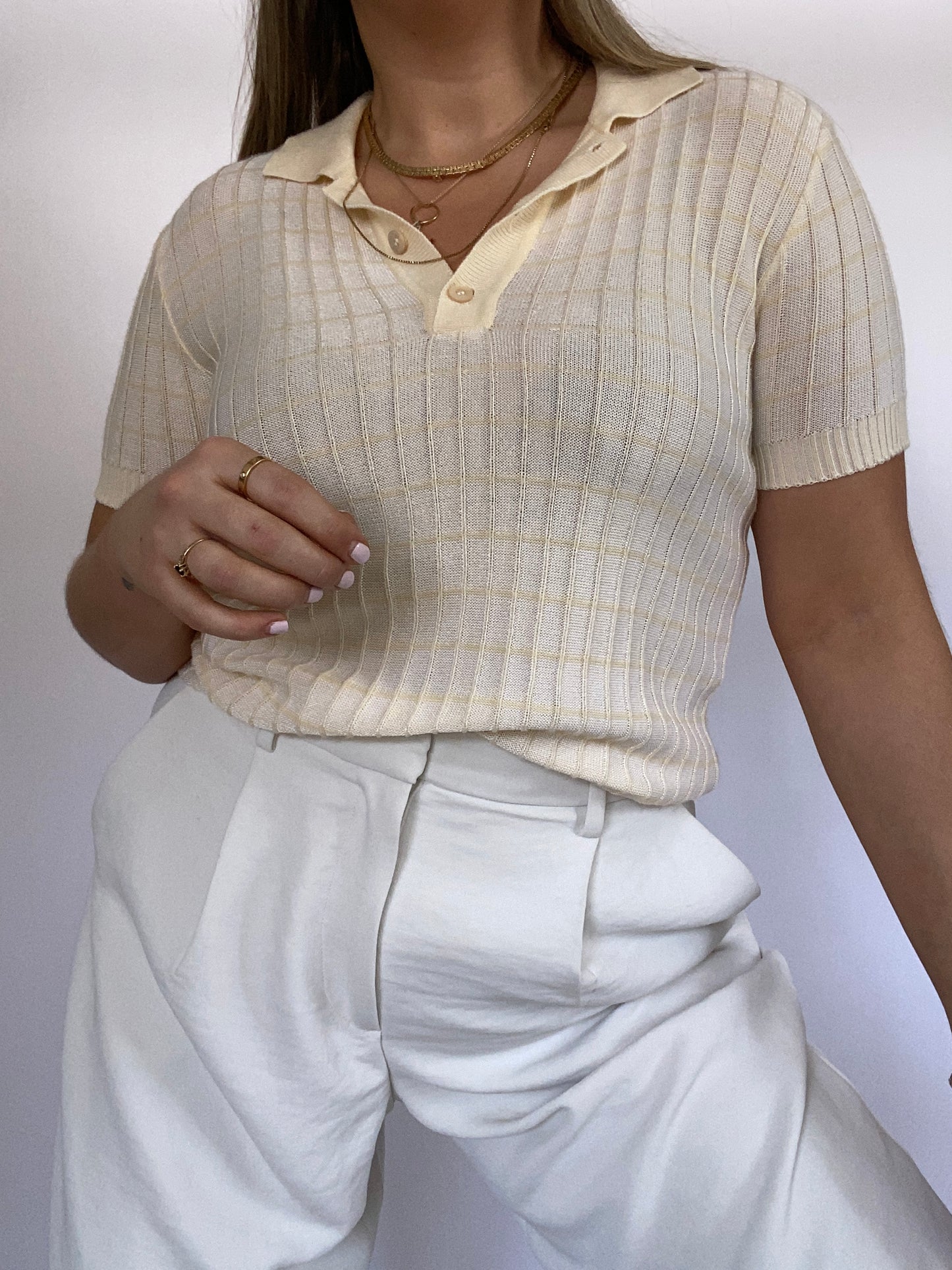 Gucci Logo Knit Short Sleeve Polo Size S/M