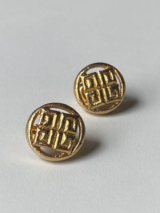 Givenchy Logo Gold Tone Earrings