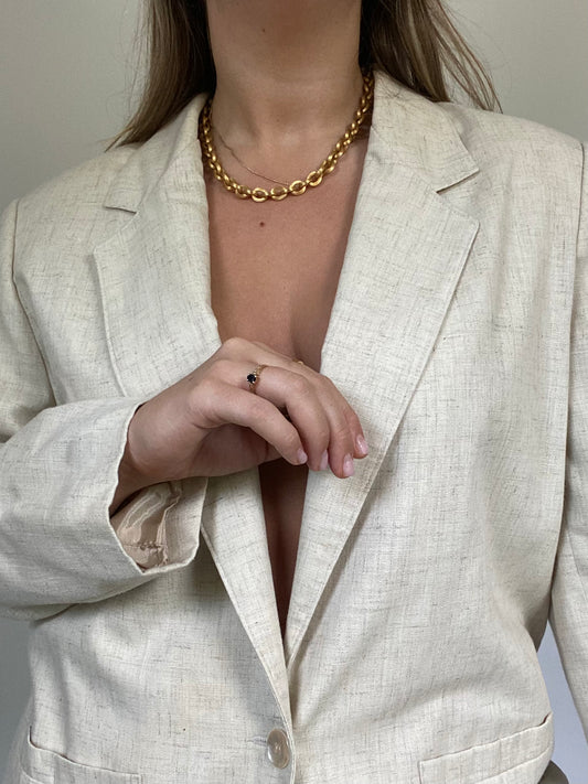 Givenchy Gold Tone Circle Link Necklace