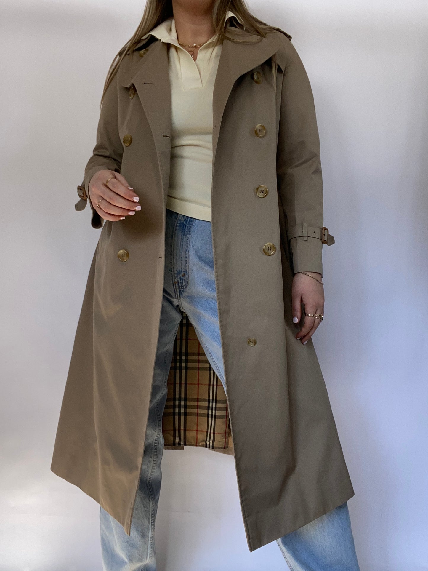 Burberry Nova Check Khaki Trench Size M