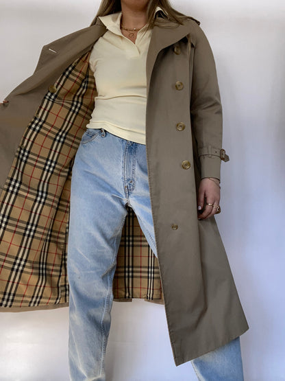 Burberry Nova Check Khaki Trench Size M