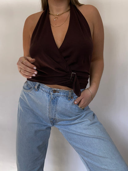 Gucci Burgundy Halter Top Size L