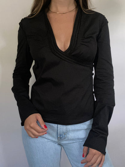 Vintage Yves Saint Laurent Rive Gauche Low Cut Blouse Size S