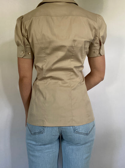 Gucci Horsebit Detail Short Sleeve Blouse Size S