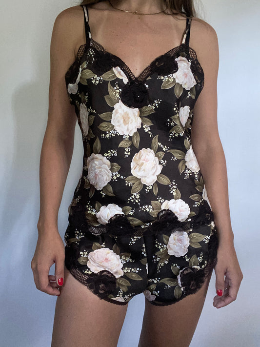 Vintage Christian Dior Floral Slip Set Size S/M