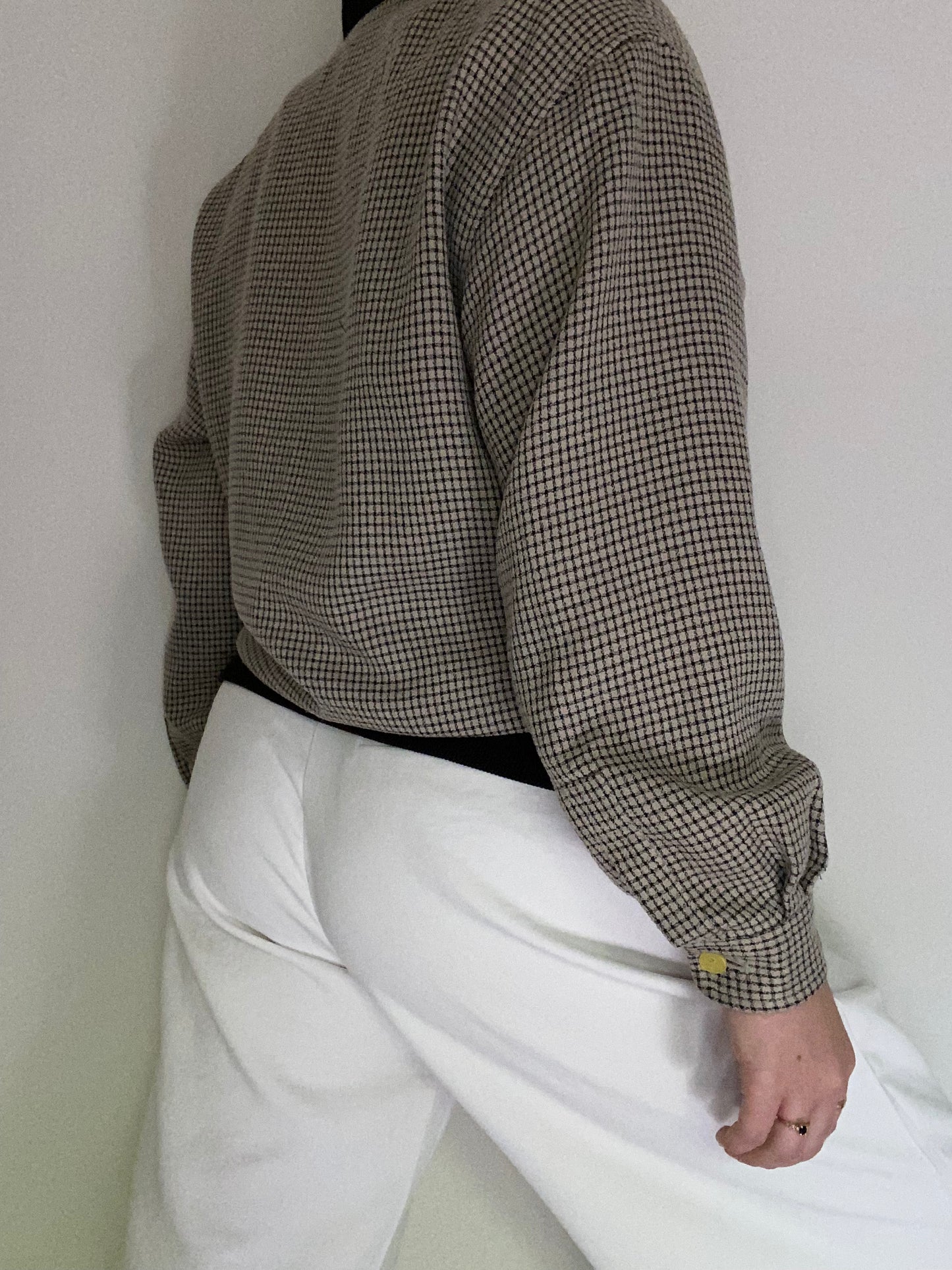 Yves Saint Laurent Logo Houndstooth Bomber Jacket Size S/M