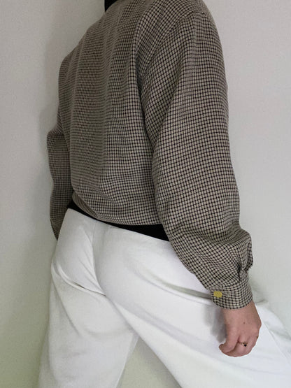 Yves Saint Laurent Logo Houndstooth Bomber Jacket Size S/M