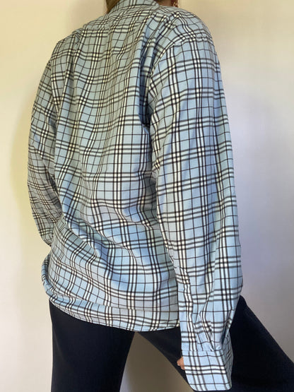 Vintage Burberry Nova Check Pattern Button Up Size M