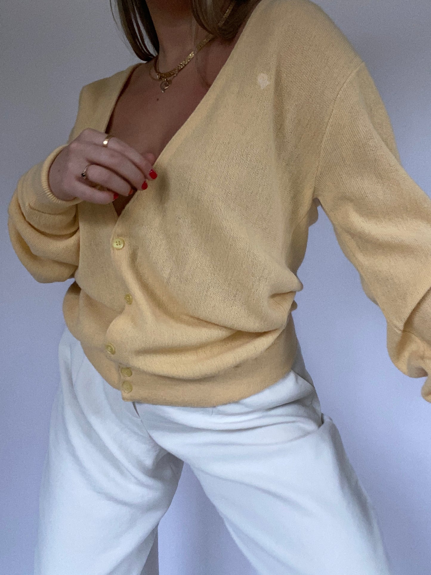 Christian Dior Logo Yellow Cardigan Size M/L
