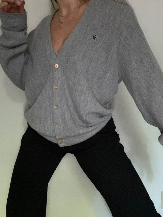 Christian Dior Logo Gray Cardigan Size L/XL