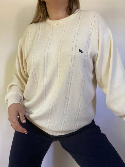 Vintage Burberry Cable Knit Sweater Size L
