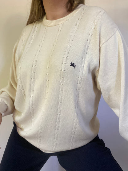 Vintage Burberry Cable Knit Sweater Size L