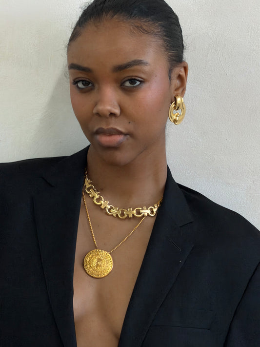 Yves Saint Laurent Logo Pendant Necklace