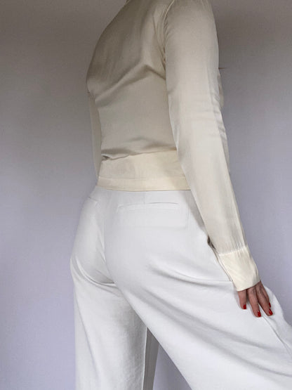 Celine Silk Ivory Blouse Size S/M