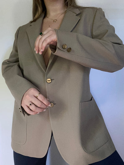 Vintage Yves Saint Laurent Logo Khaki Blazer Size M/L