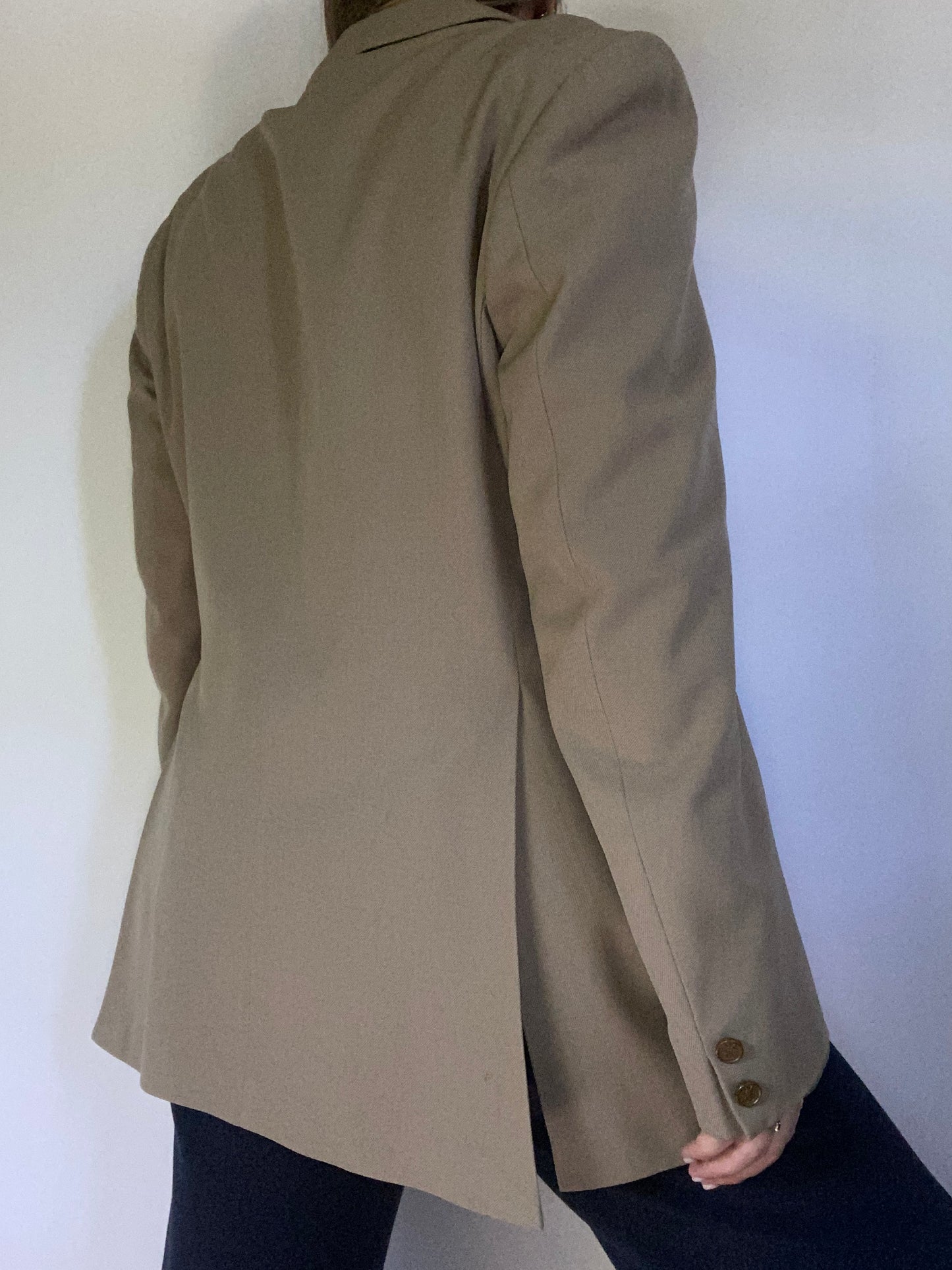 Vintage Yves Saint Laurent Logo Khaki Blazer Size M/L