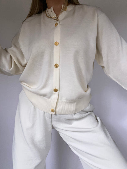 Burberry Ivory Cardigan Size M/L