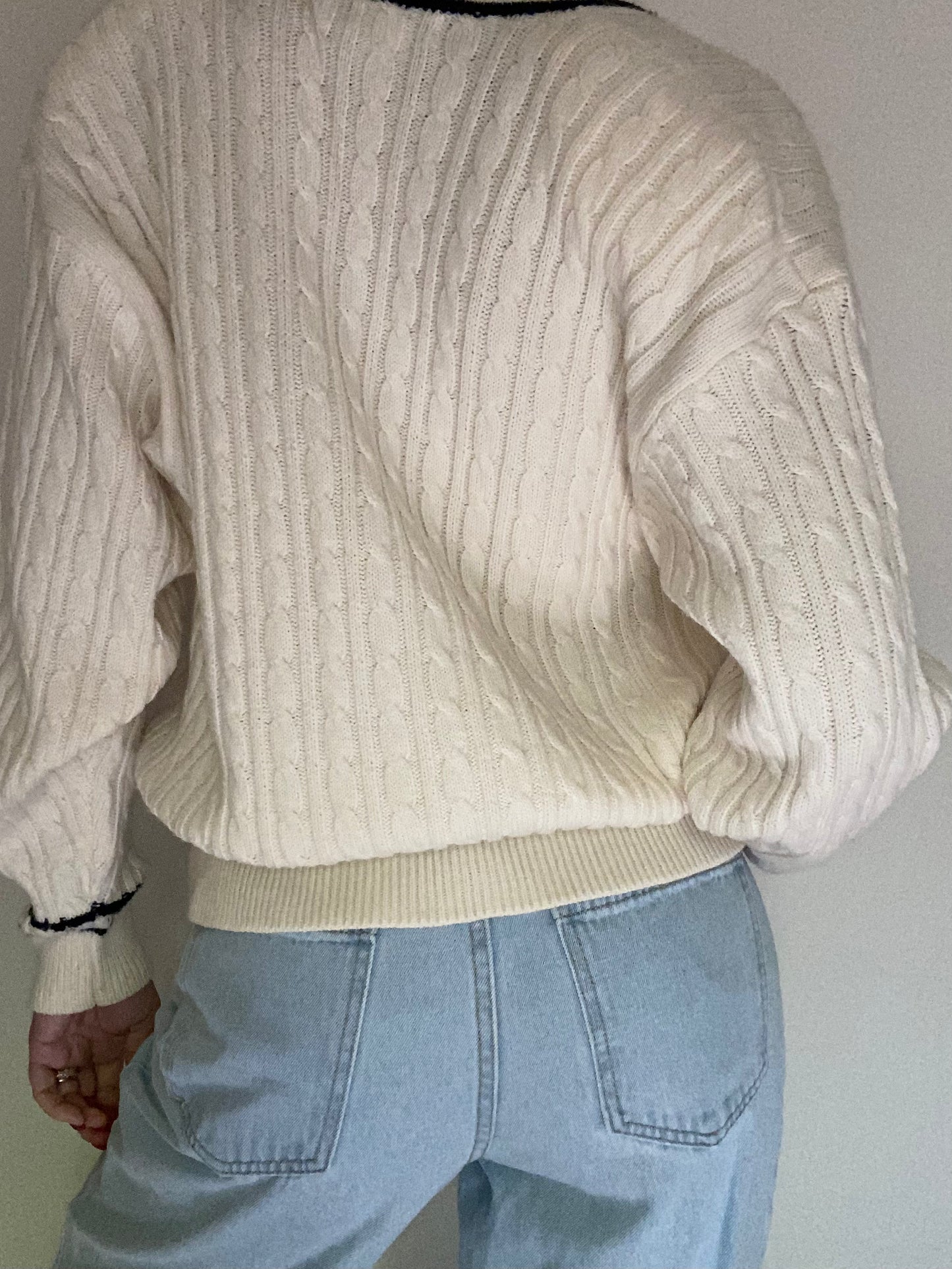 Christian Dior Ivory Cable Knit Cardigan Size S