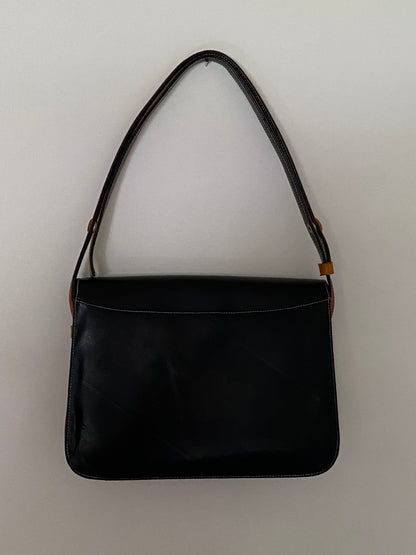 Vintage Yves Saint Laurent Two Tone Leather Shoulder Bag