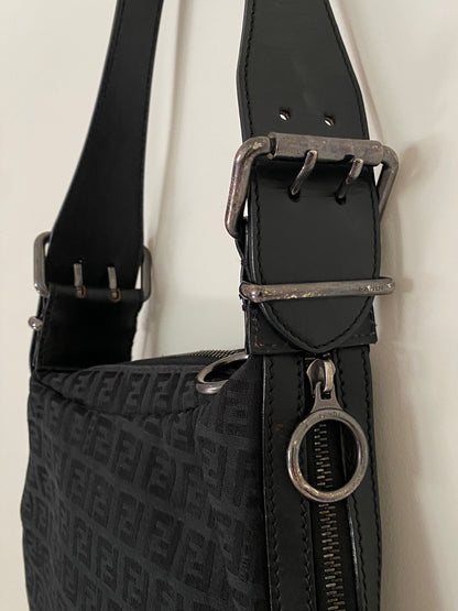 Vintage Fendi Black Zucchino Oyster Bag