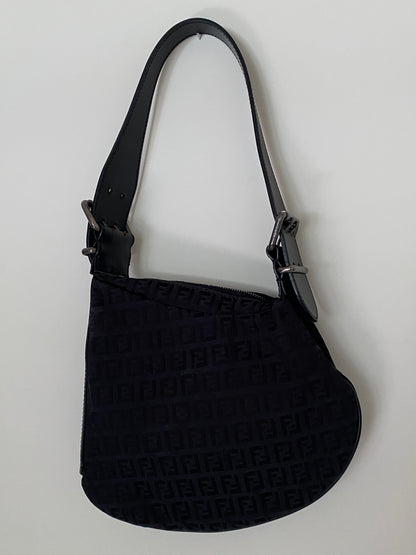 Vintage Fendi Black Zucchino Oyster Bag