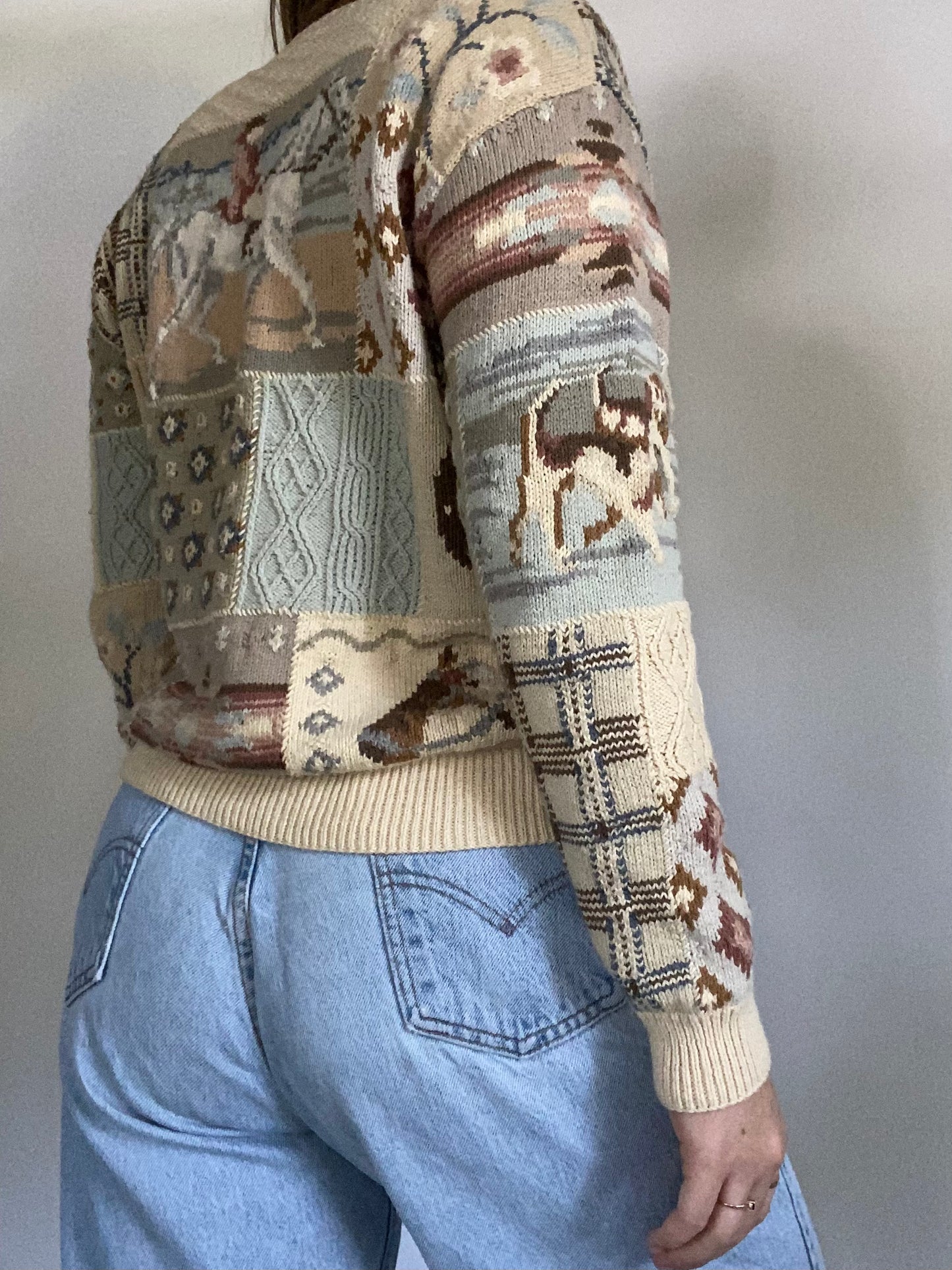 Ralph Lauren Knit Western Crewneck Sweater Size M