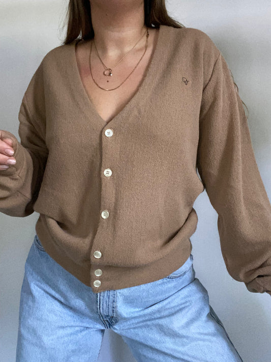 Christian Dior Logo Tan Cardigan Size M/L
