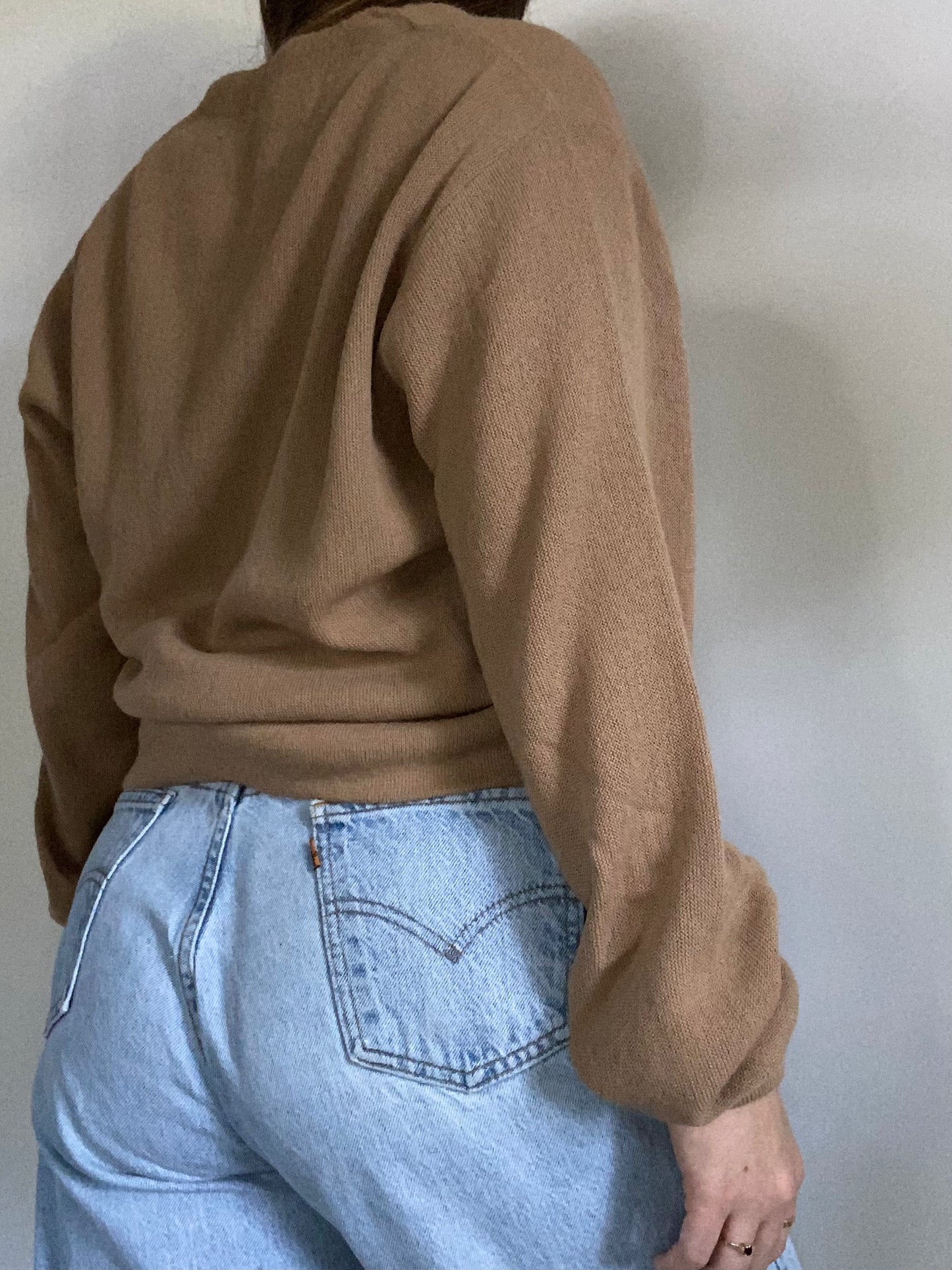 Christian Dior Logo Tan Cardigan Size M/L