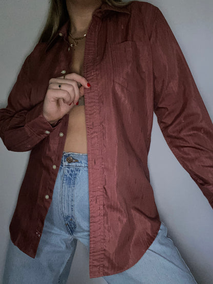 Vintage Yves Saint Laurent Monogram Logo Button Up Size S