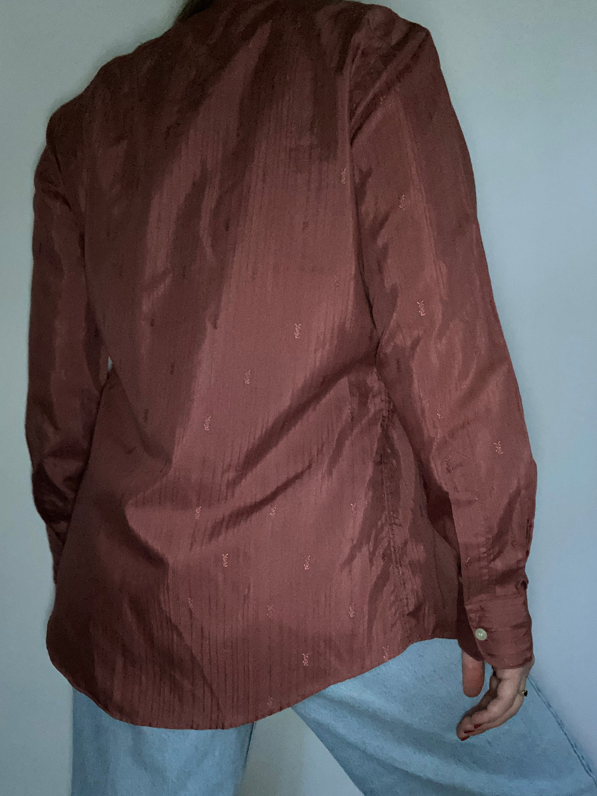 Vintage Yves Saint Laurent Monogram Logo Button Up Size S