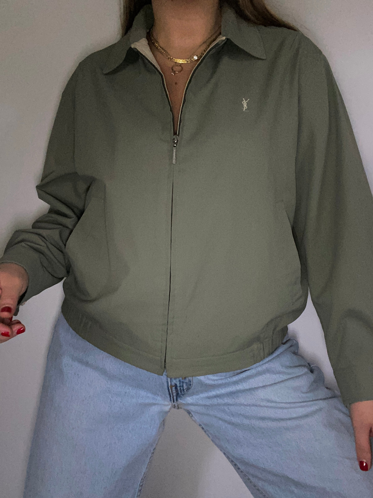 Vintage Yves Saint Laurent Logo Lightweight Jacket Size M