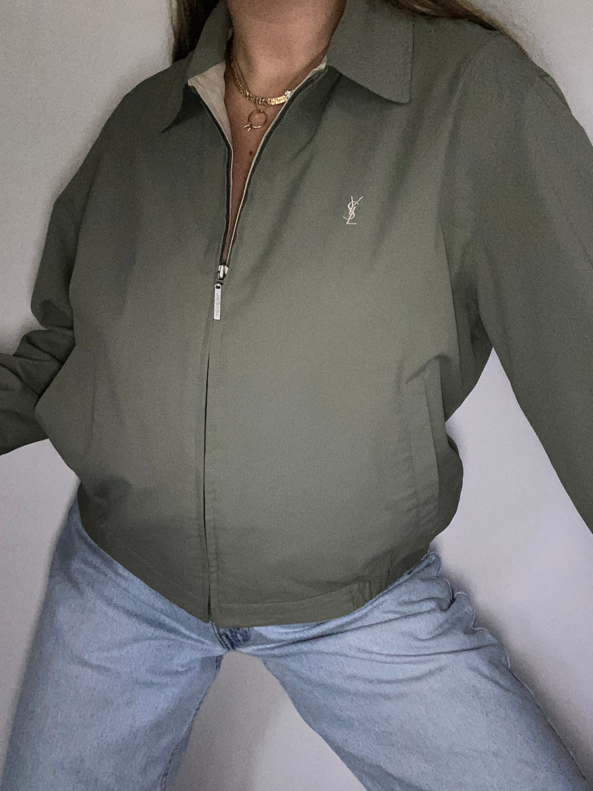 Vintage Yves Saint Laurent Logo Lightweight Jacket Size M