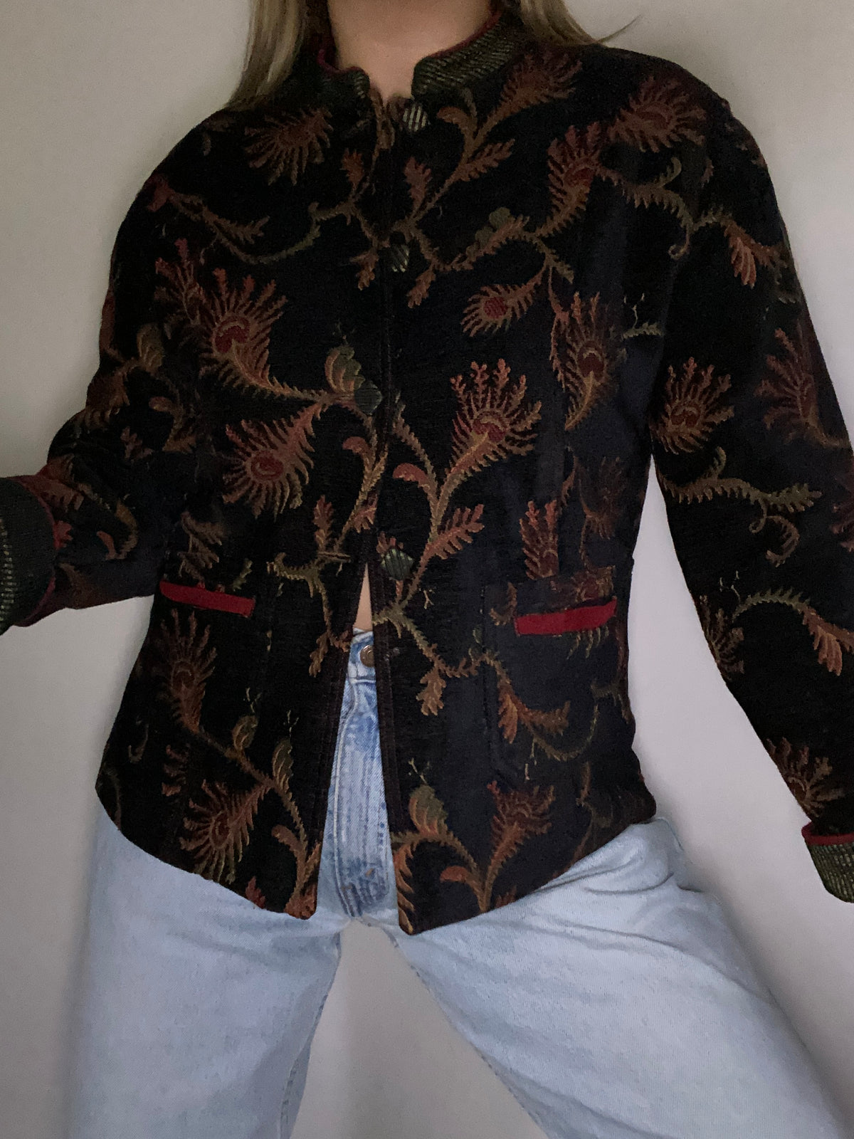 Vintage Handmade Jacquard Jacket Size M