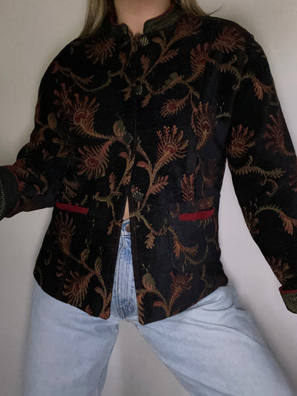 Vintage Handmade Jacquard Jacket Size M