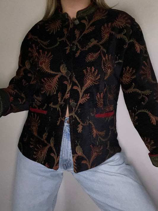 Vintage Handmade Jacquard Jacket Size M