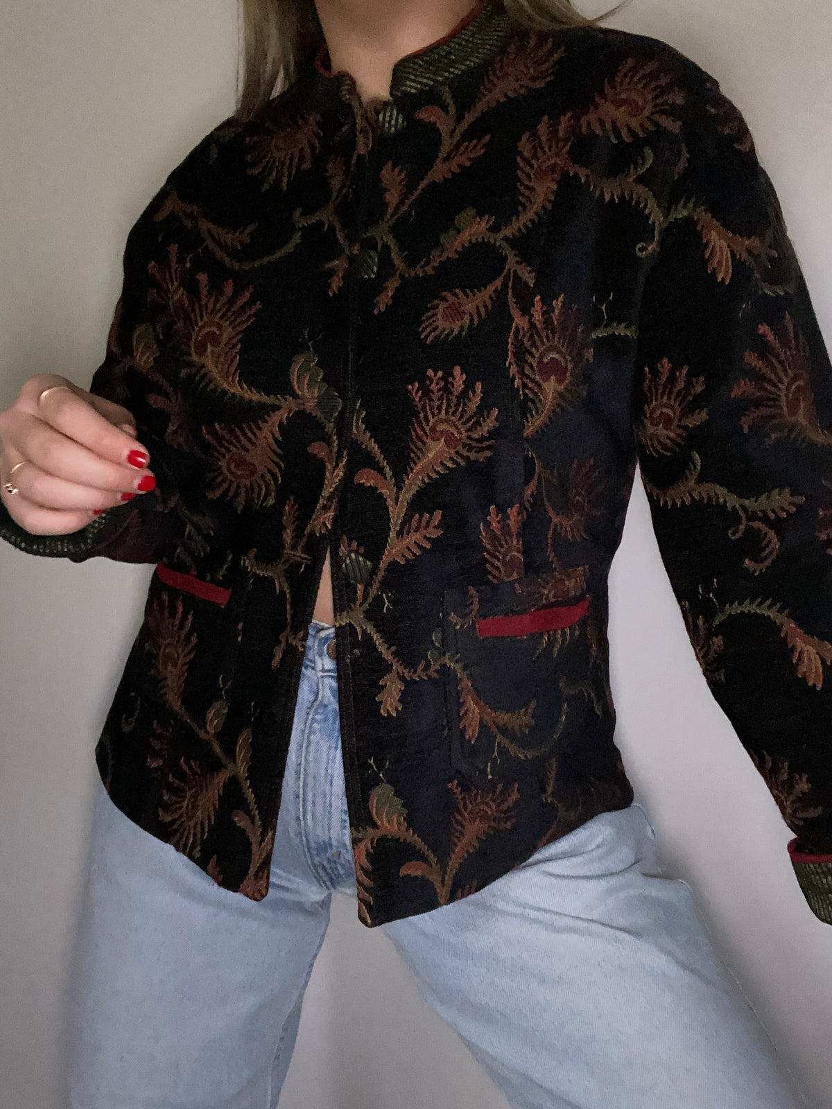 Vintage Handmade Jacquard Jacket Size M