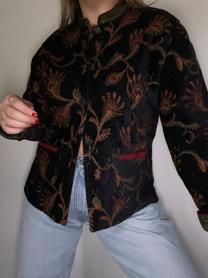 Vintage Handmade Jacquard Jacket Size M