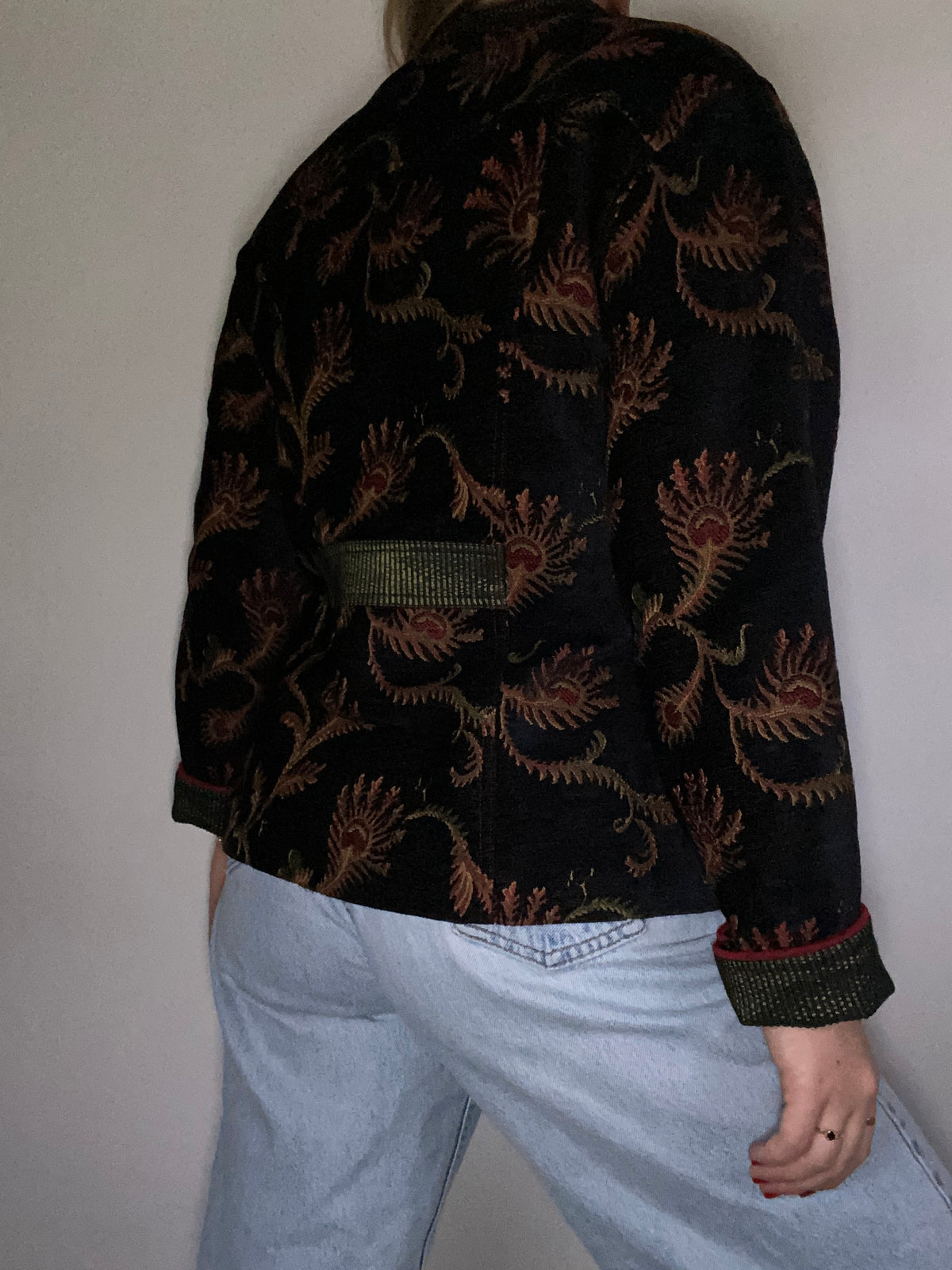 Vintage Handmade Jacquard Jacket Size M