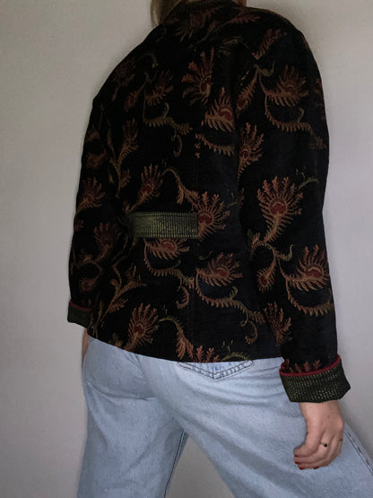 Vintage Handmade Jacquard Jacket Size M