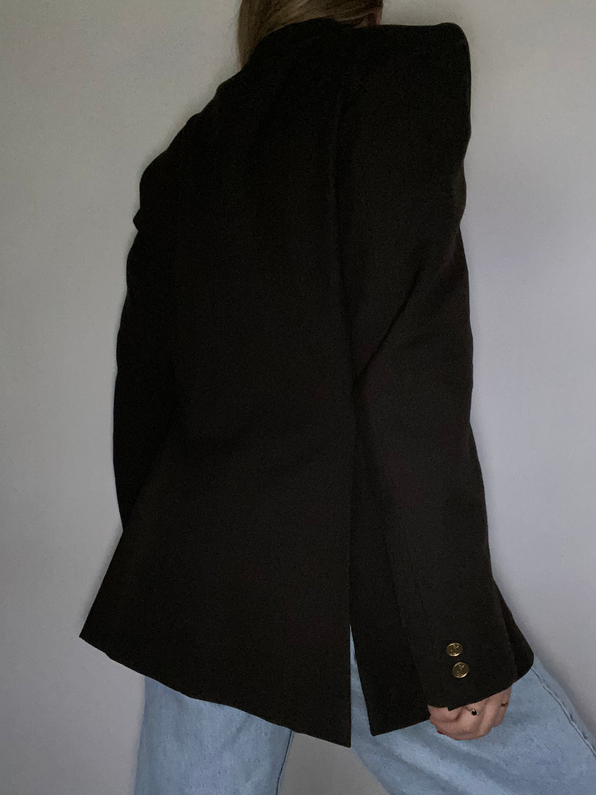 Vintage Yves Saint Laurent Logo Brown Blazer Size M