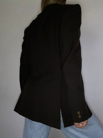 Vintage Yves Saint Laurent Logo Brown Blazer Size M