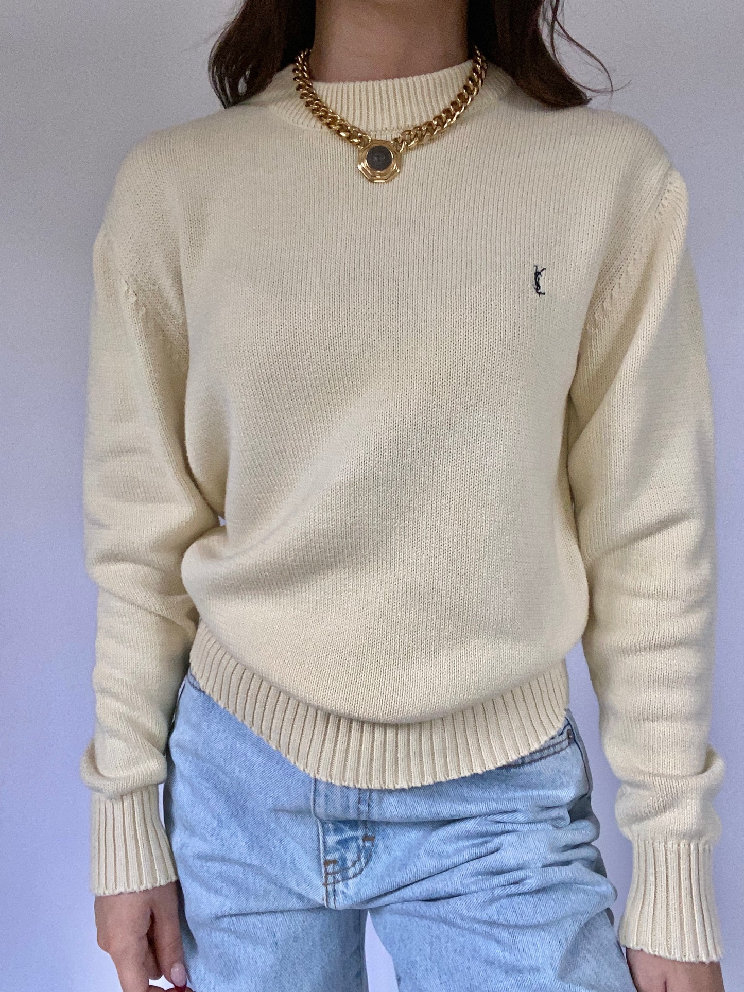 Yves Saint Laurent Yellow Sweater Size S
